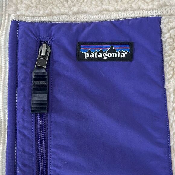 Patagonia Retro Fleece Vest Woman’s Small cream Purple - Picture 3 of 10
